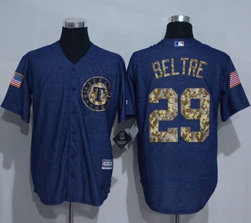 Rangers #29 Adrian Beltre Denim Blue Salute to Service Stitched MLB Jersey